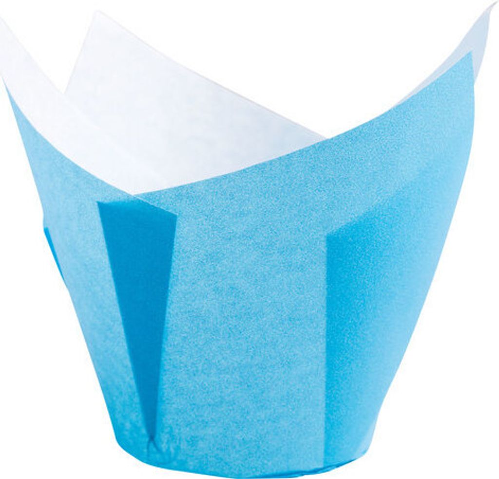 200x Muffin-Tulip-Wraps Ø 50 x 85 mm hellblau 160x160 mm