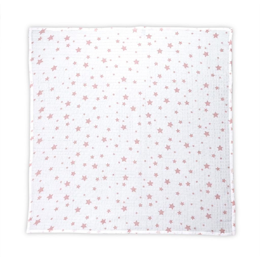 Lorelli Wickeldecke, Babydecke Musselin Baumwolle, Gre 80 x 80 cm, ab Geburt wei rosa