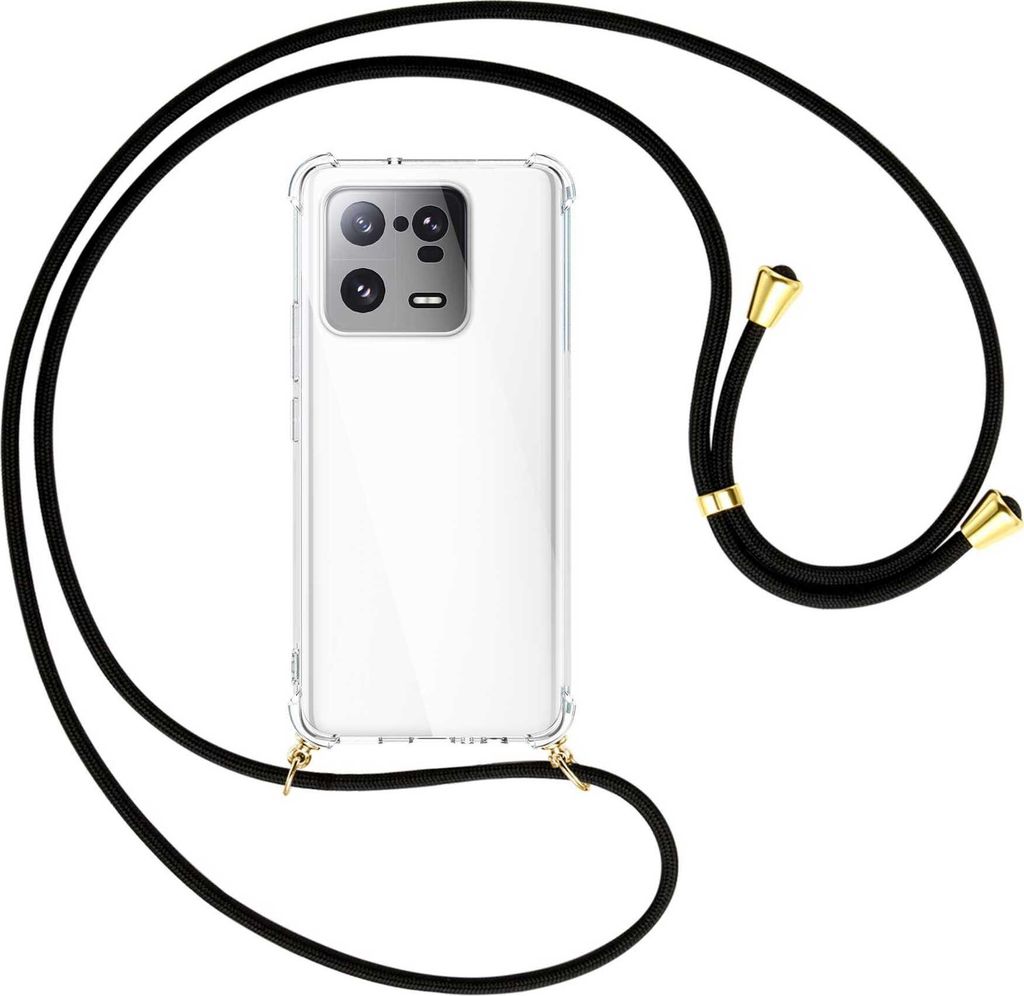 Handykette Backcover-Schutzhülle mit Band (Metall goldfarben) für Xiaomi 13 Pro (6.73'') - schwarz