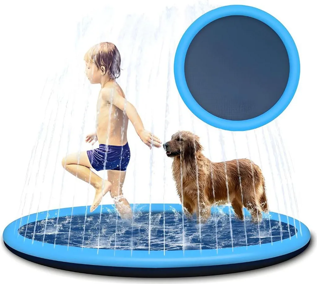 Piscina per Cani PetJet 150cm | Tappeto Refrigerante e Fontana Splash