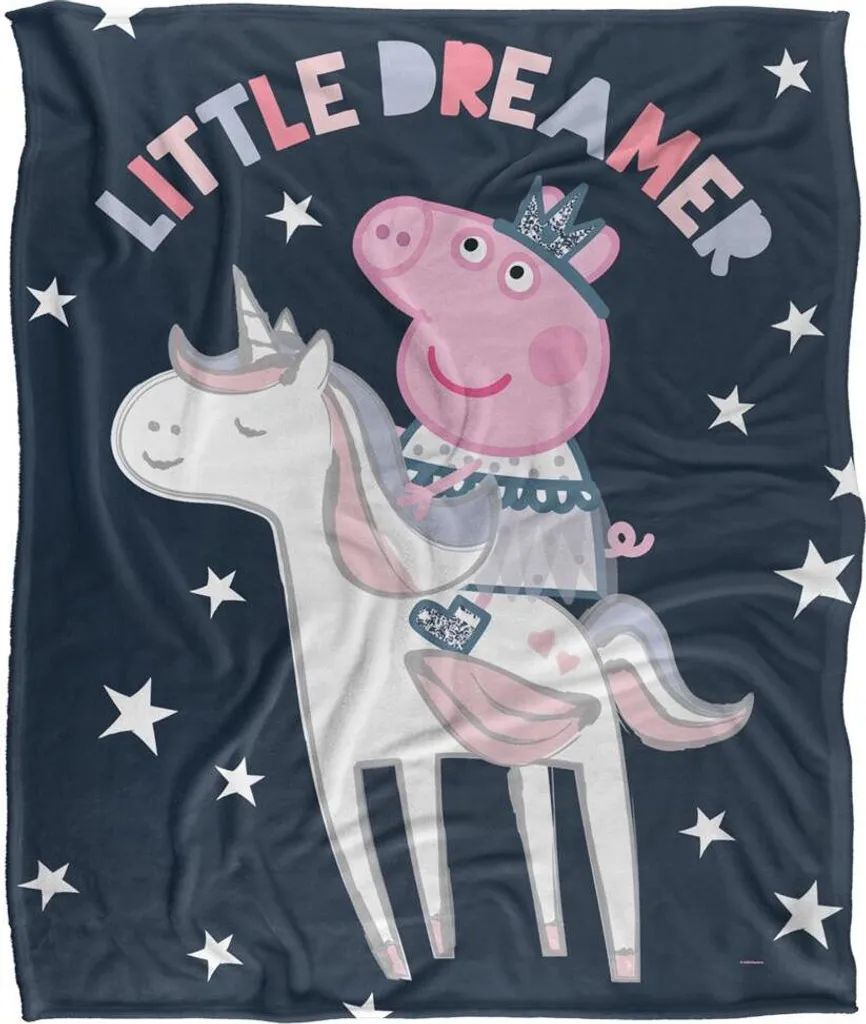 Plaid Peppa Pig Little Dreamer Blanc Couverture Polaire pour Lit Enfant