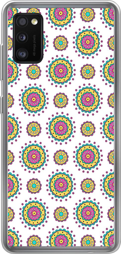 MuchoWow Handyhülle Schutzhülle Hülle für Telefoonhoesje Samsung Galaxy A41 Mädchen - Blumen - Mandala - Muster - Mädchen - Kinder - Kinder...