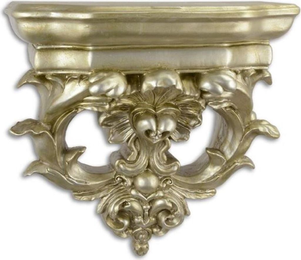 Casa Padrino Barock Kunstharz Wandkonsole Silber 36,3 x Produktbild 