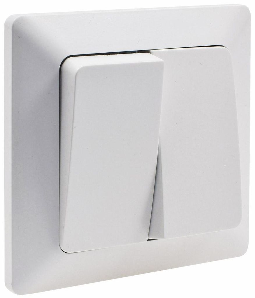 MILOS interrupteur double de série blanc mat 250V~/ 10A, Image du produit 