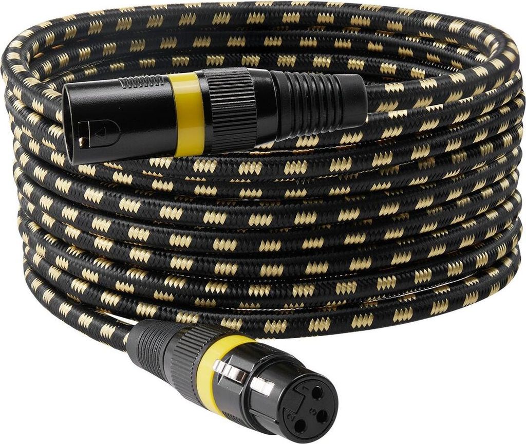 XLR Cable 7.62 m, 6 Pack, Shielded Balanced DMX Male to Female Microphone Cables, Gold-Plated 3-Pin XLR Mic Speaker Cord Wires, for Stage Lighting,...