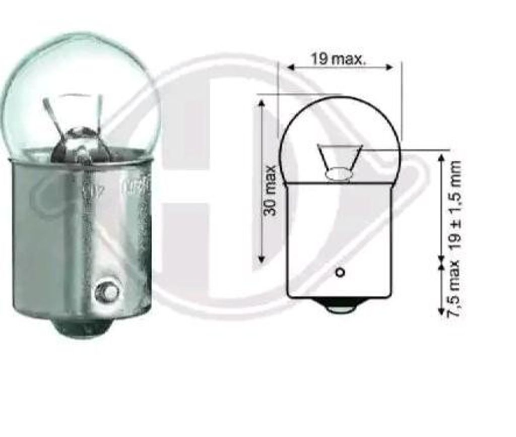 1x DIEDERICHS Innenraumleuchte Glühlampe R5W 12V 5W Ba15s BA15s LID10059