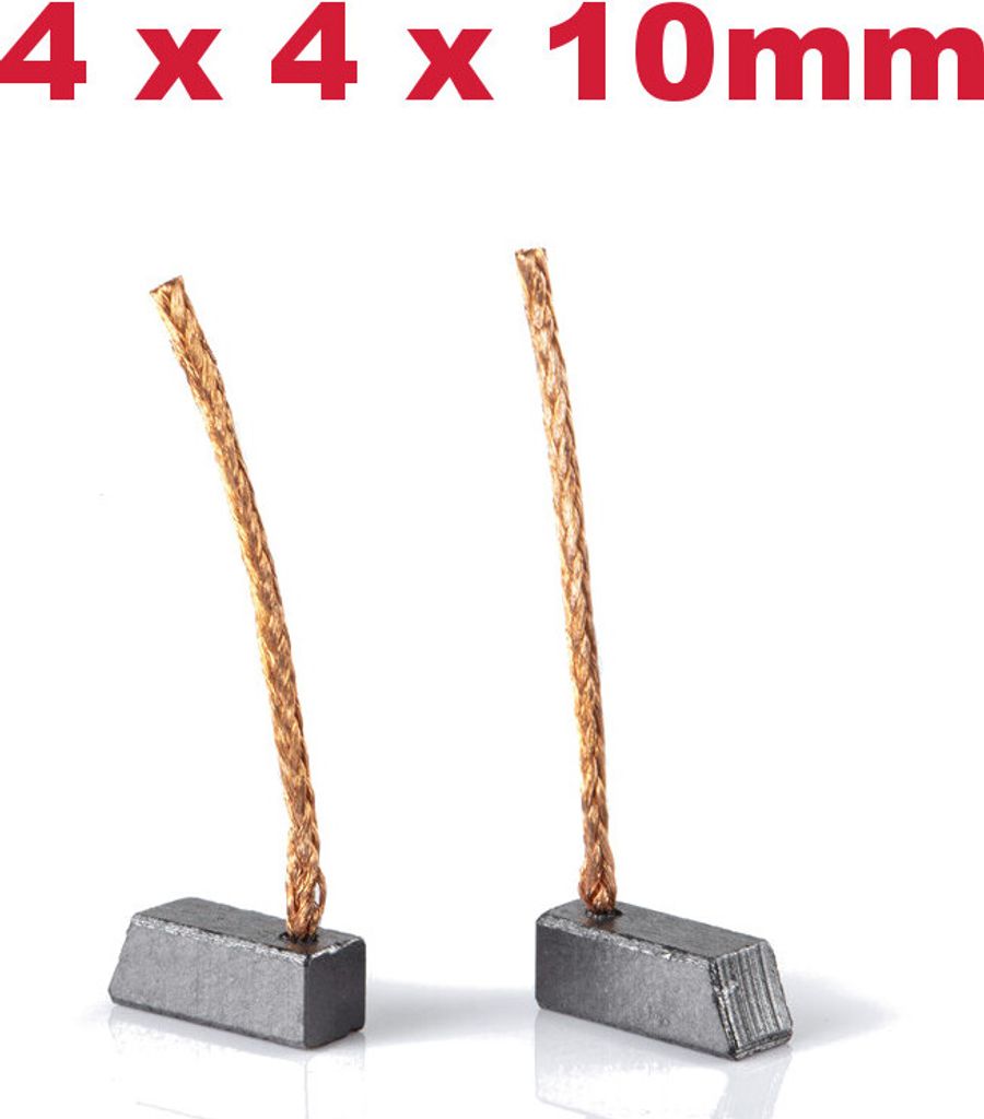 2x Trade-Shop Motorkohlen / Kohlebürsten / Schleifkohlen / Kohlestifte 4x4x10mm Kabellänge 40mm für viele KFZ PKW Motoren Antriebe 12-24V