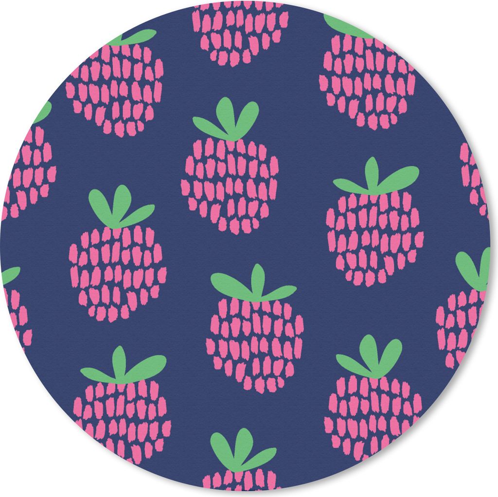 MuchoWow Mauspad Mousepad Muster - Himbeere - Retro 20x20 cm - Mousepads - Maus Mat - Pad - Mausunterlage - Schreibtischmatte