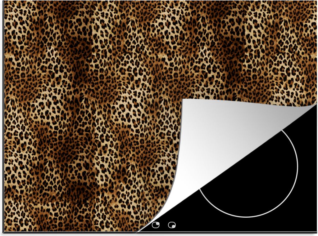 KitchenYeah Herdabdeckplatte Leopard - Muster - Tiere , 71x52cm, Küche Deko, Glaskeramikfeld Herdabdeckung, Abdeckplatte fùr Kochfeld