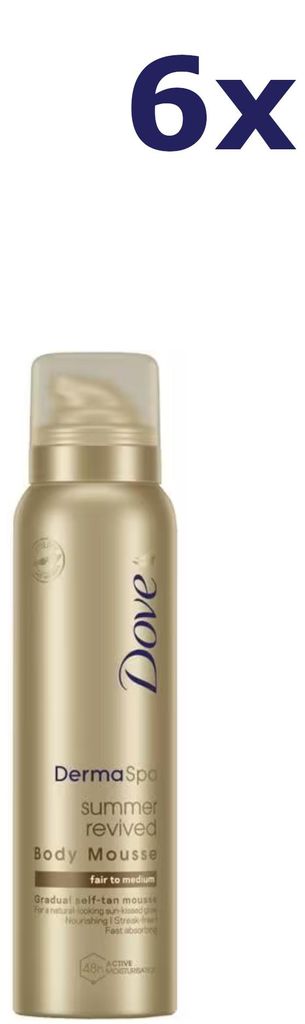 6x Dove Spray 150ml dermaspa summer revived mousse zelfbruiner medium-dark