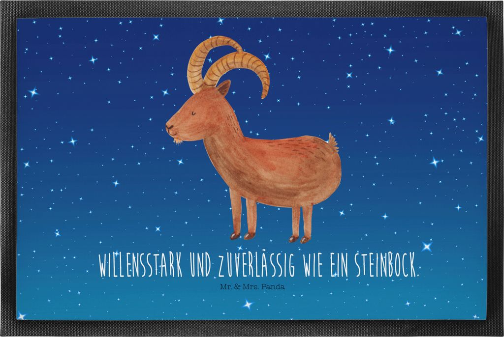 Mr. & Mrs. Panda Sauberlaufmatte Sternzeichen Steinbock 50 x 75 cm - Sternenhimmel Blau - Geschenk, Schmutzmatte, Fußabstreifer, Steinböcke, Bock...