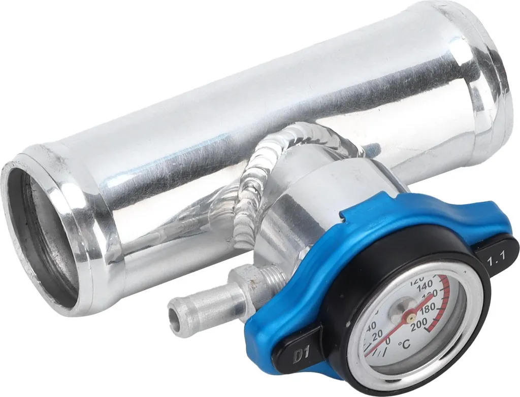 Remplisseur de tuyau de radiateur 38mm en aluminium avec thermomètre