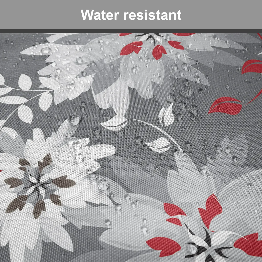 ABAKUHAUS Cuscini decorativi per sedie da sala da pranzo, Blooming Spring Nature, cuscini decorativi impermeabili con cinturini per sedie da cucina, 40 cm x 40 cm, confezione da 4, grigio chiaro e grigio vermiglio - 3