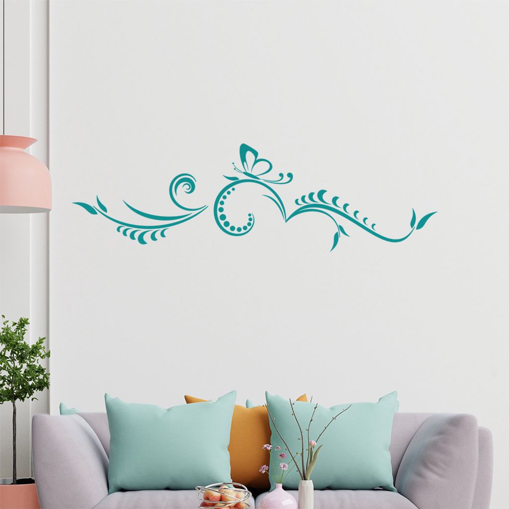 kleiner Schmmetterling - Tribal Wandtattoo in 6 Größen - Wandaufkleber Wall Sticker - Dekoration, Küche, Wohnzimmer, Schlafzimmer, Badezimmer