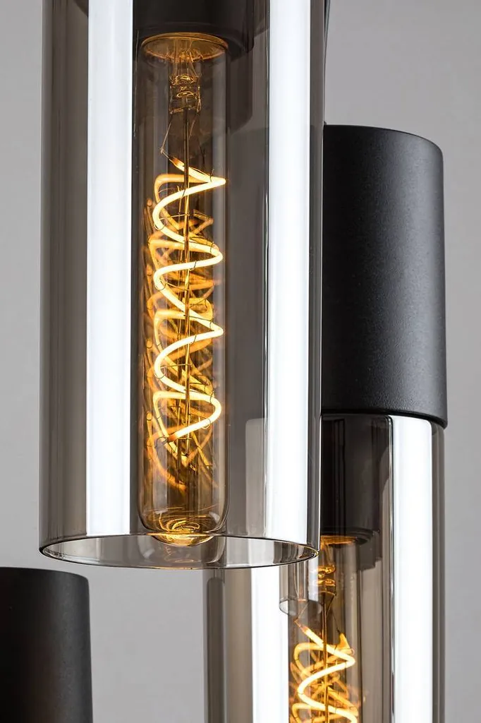 Lustre suspension noir design Ronno 4 sources E27 pour intérieur chic