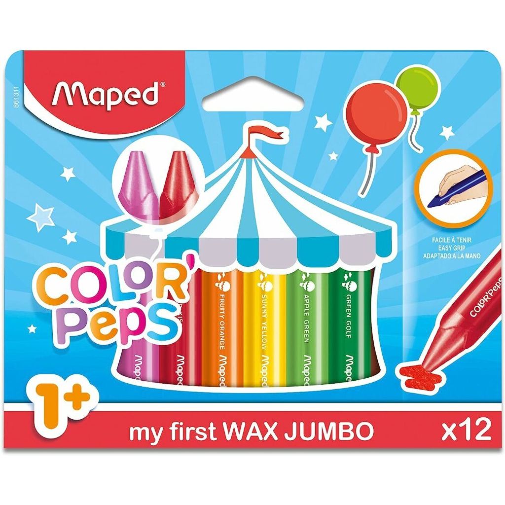 Pastelli a candela Jumbo Colorpeps 12 pz. Immagine del prodotto 