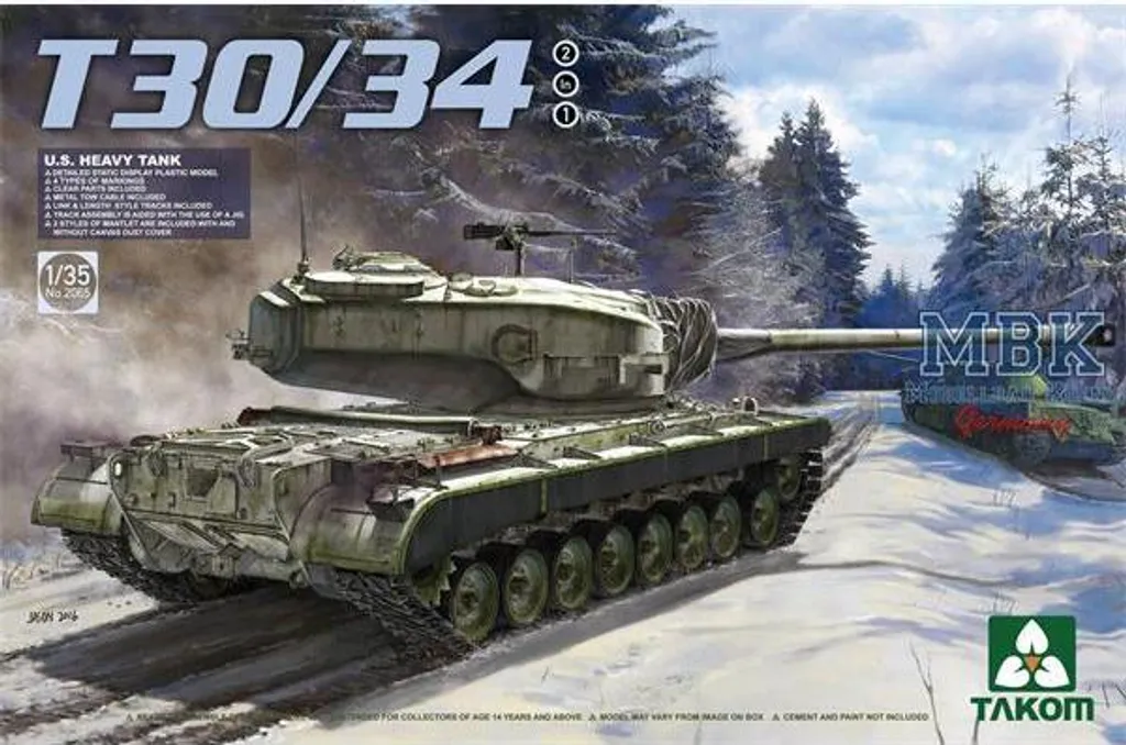 Maquette de Char T30/34 1/35 Idéale pour Diorama Militaire US Post-War