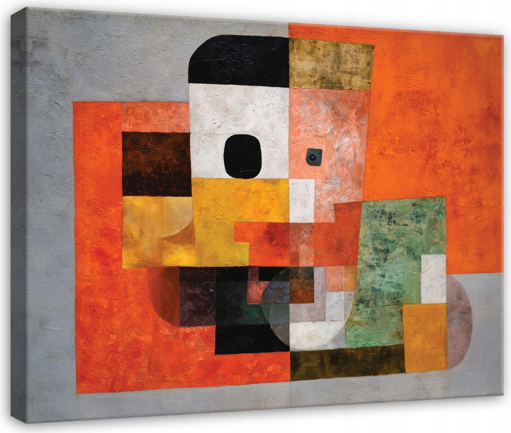 Leinwandbild Abstrakt Morceau Geometrisch - 60x40 cm - Wandbilder Wohnzimmer Schlafzimmer - Leinwand Leinwandbild Orange - PP16297O4