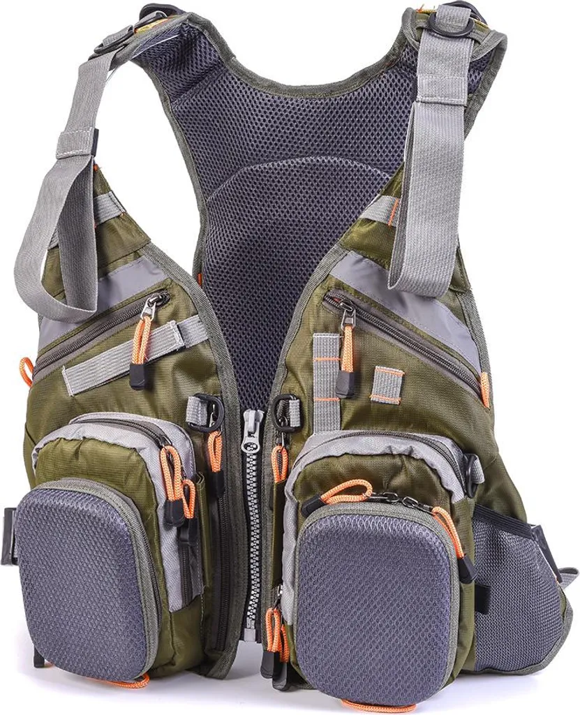 Gilet de pêche Multi-poches avec Sac à Dos MORO 2in1 Haute Qualité