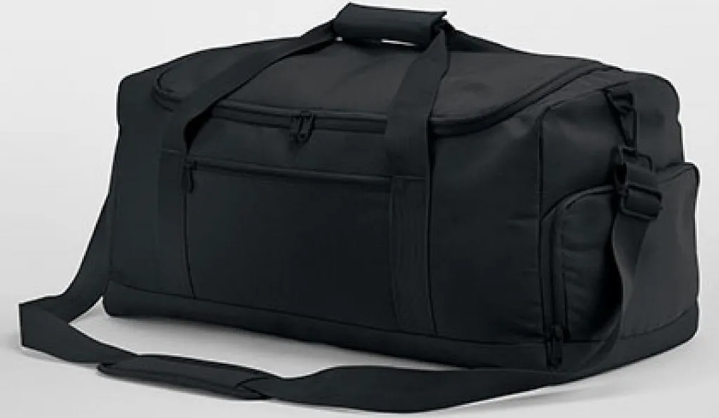 Borsone Sportivo BagBase BG561 Nero 50x25x26cm - Alta Resistenza 600D