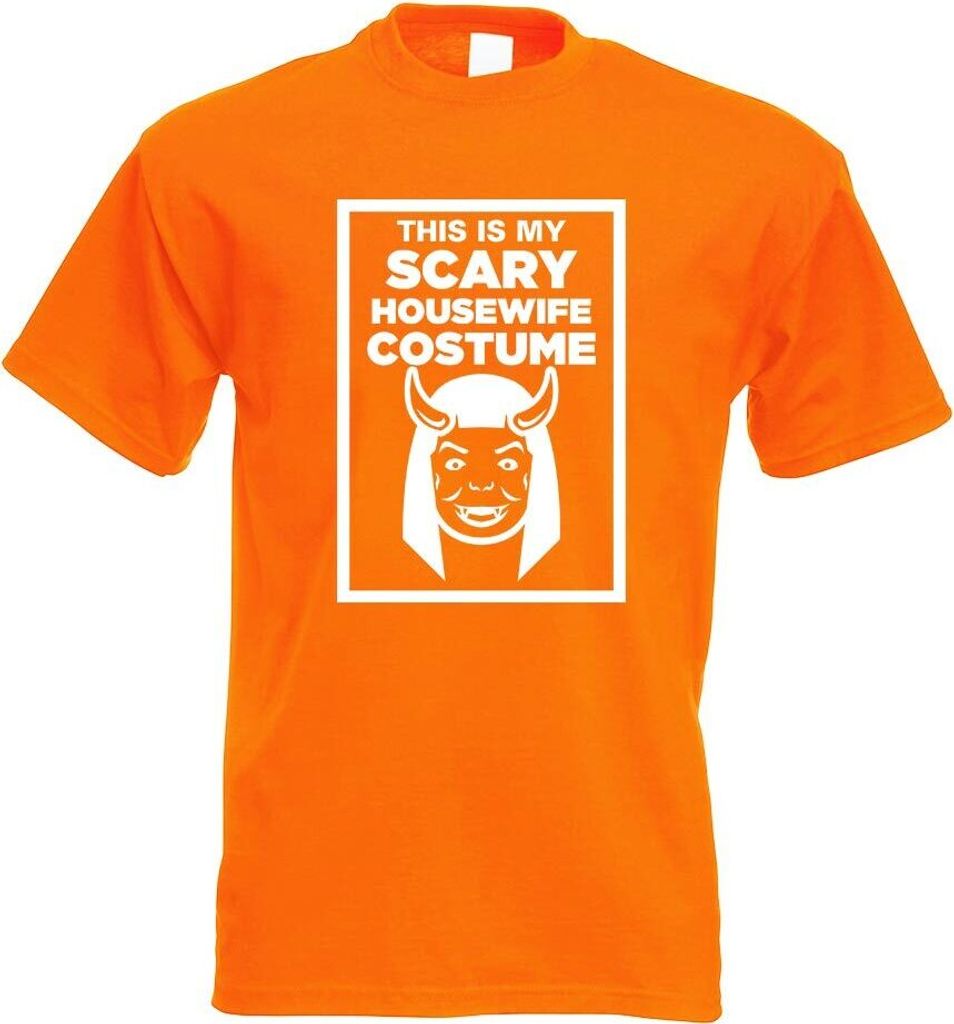 Kiwistar - T-Shirt - orange - My Scary Housewife Costume Motiv Bedruckt Funshirt Design Print - mit Motiv Bedruckt - Funshirt Design - Sport - Frei...