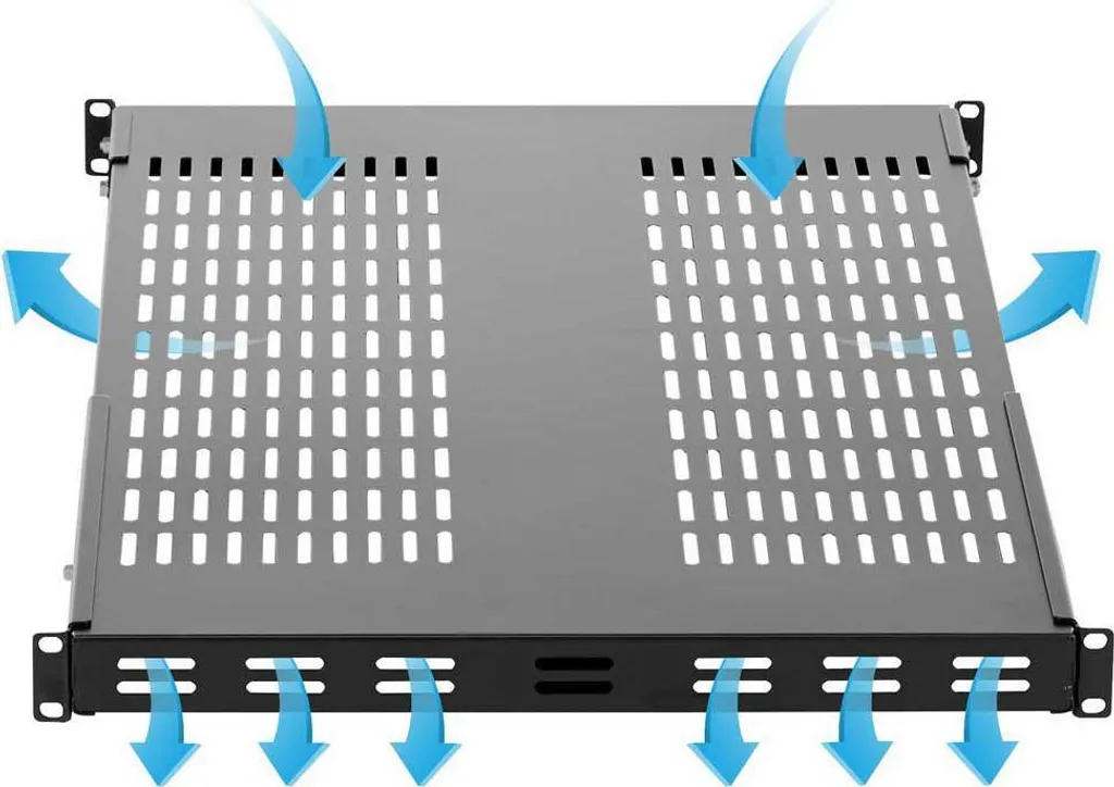 StarTech.com Étagère de Rack 1U Ventilée Réglable 150kg - Noir Acier - 16