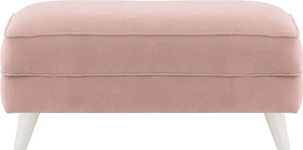 Pouf Magnus Velluto 14 blanc : repose-pieds design en velours côtelé