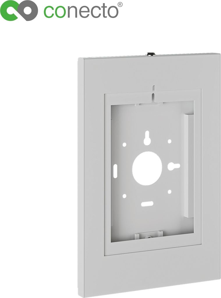 conecto Wandhalterung für Tablet, abschließbares Stahlgehäuse für Tab A 10.1 (2019)/ Tab A7/ S6 Lite 10.4 /10.5"/11, iPad 5/6/7/8/9/ IPad Air 9...