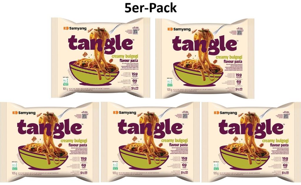 5er-Pack SAMYANG Tangle Pasta mit Bulgogi Sauce 105g Produktbild 