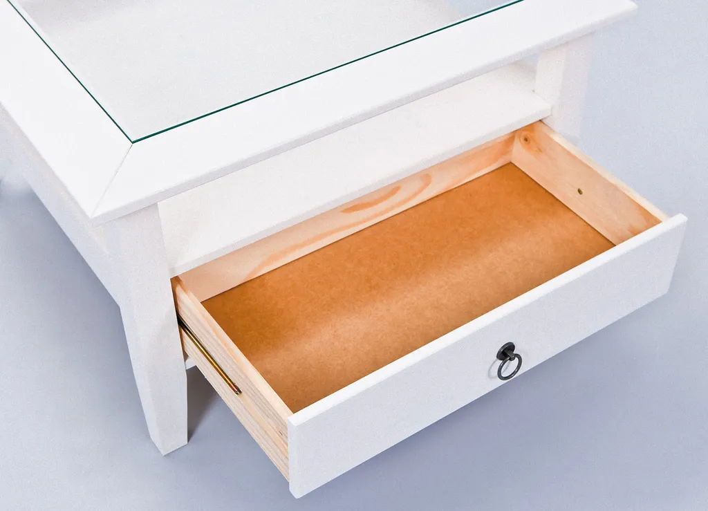 Table basse de salon blanche Pall dotée d'une tablette de rangement - 5