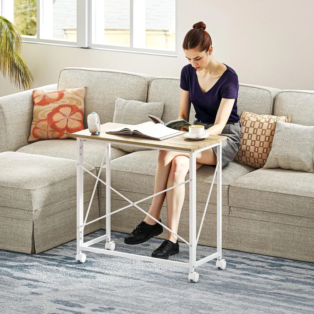 Bureau pliable pour petit espace - Solution gain de place à roulettes - 2