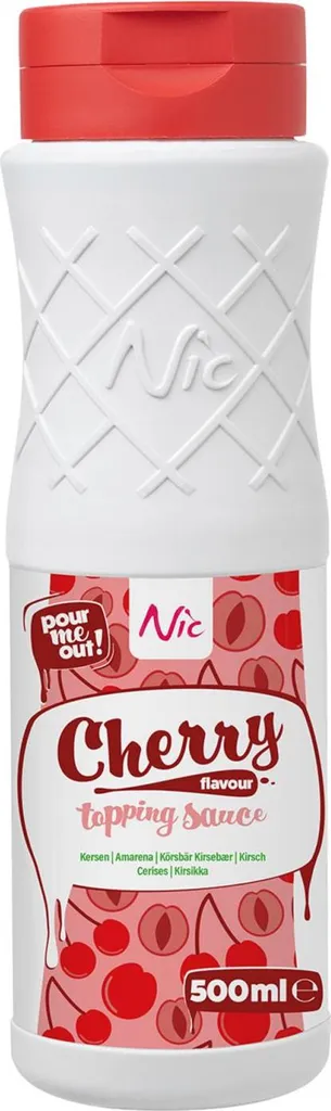 Nic Topping Cerises 500 ml - Nappage Gourmand pour Glaces et Desserts