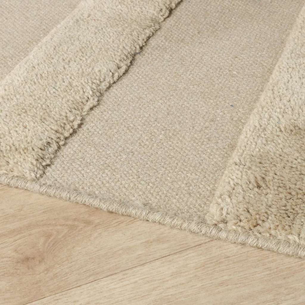 Tapis laine 160x230cm Judith Lines Greige : confort thermique salon - 2