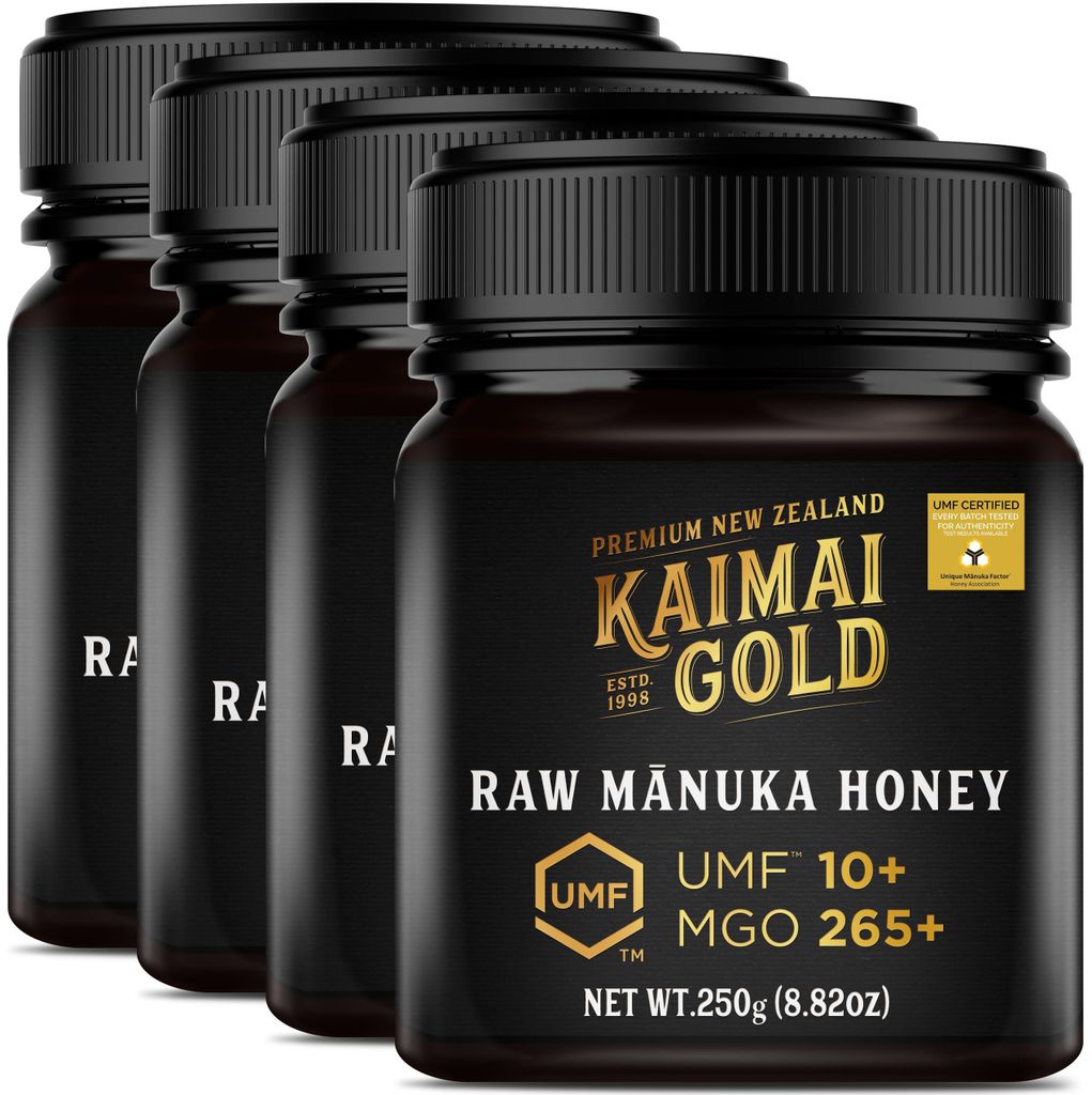 Kaimai Gold MGO 263+ / UMF 10+ Manuka Honig * 1000g (= 4x 250g) Premium Monofloral UMF Certified Neuseeland ManukaHonig * 250 300 310 356 400