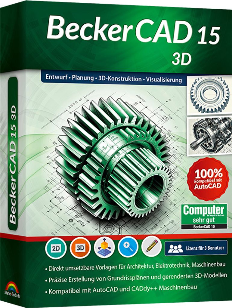 BeckerCAD 15 3D - 3 User Lizenz - 3D Konstruieren - Produktbild 