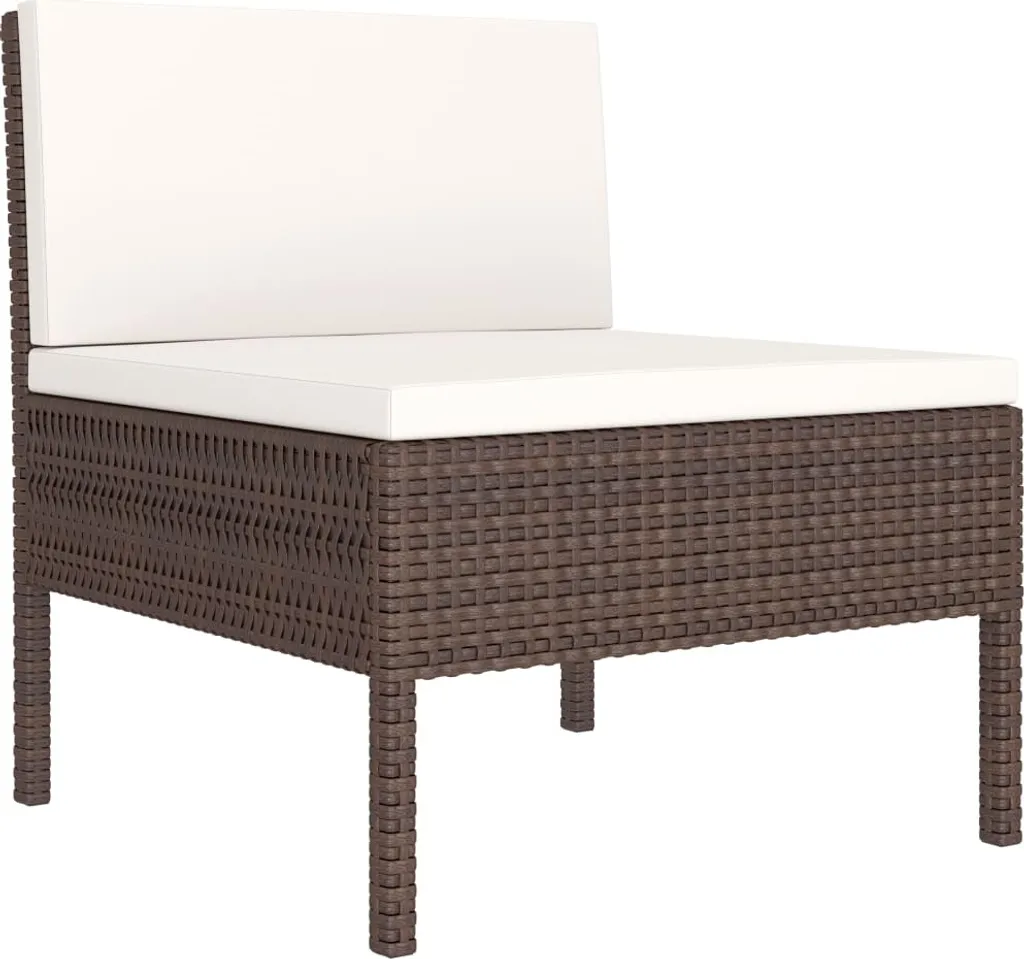 Set 2 Pezzi Giardino Rattan Marrone con Cuscini - Offerta Arredo Outdoor - 3