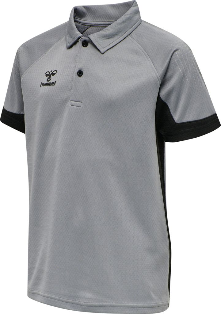 hummel LEAD Funktions Poloshirt Kinder grey melange 140