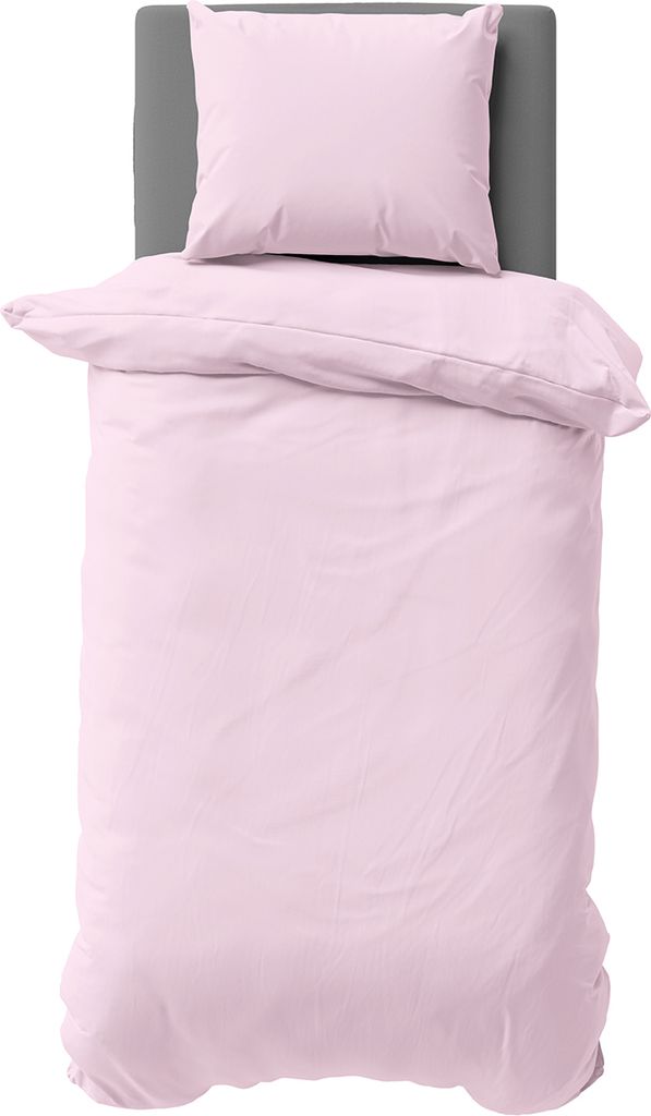2 teilige Uni Bettwäsche 135x200 cm Rosa Einfarbig Produktbild 