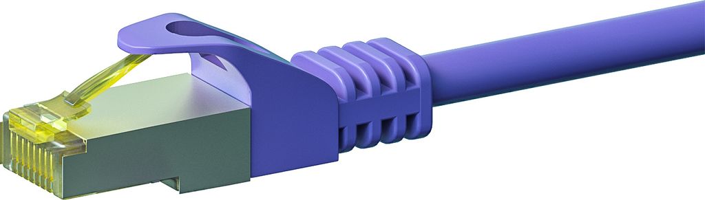 RJ45 Netzwerkkabel S/FTP (PiMF), mit CAT 7 Rohkabel, Violett, 5m