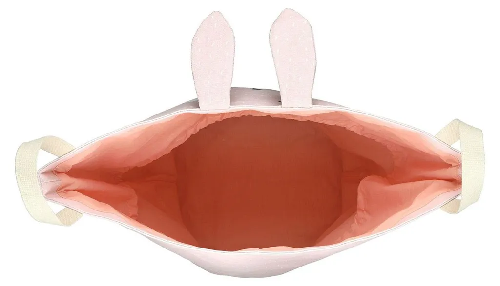 Grand panier à jouets Trixie Mrs Rabbit rose avec poignées et oreilles