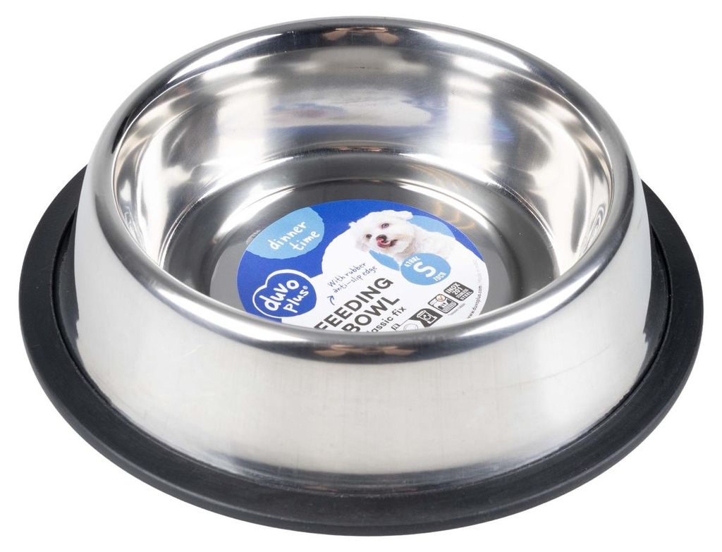Duvo+ Futternapf Classic Fix silber, Größe: S / Durchmesser: 19 cm