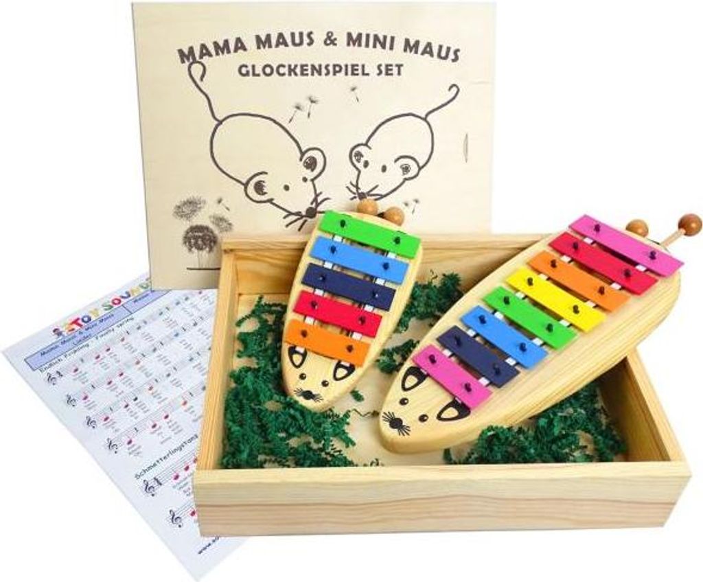 Sonor Glockenspiel Set MaMa - Mini Maus mit Noten