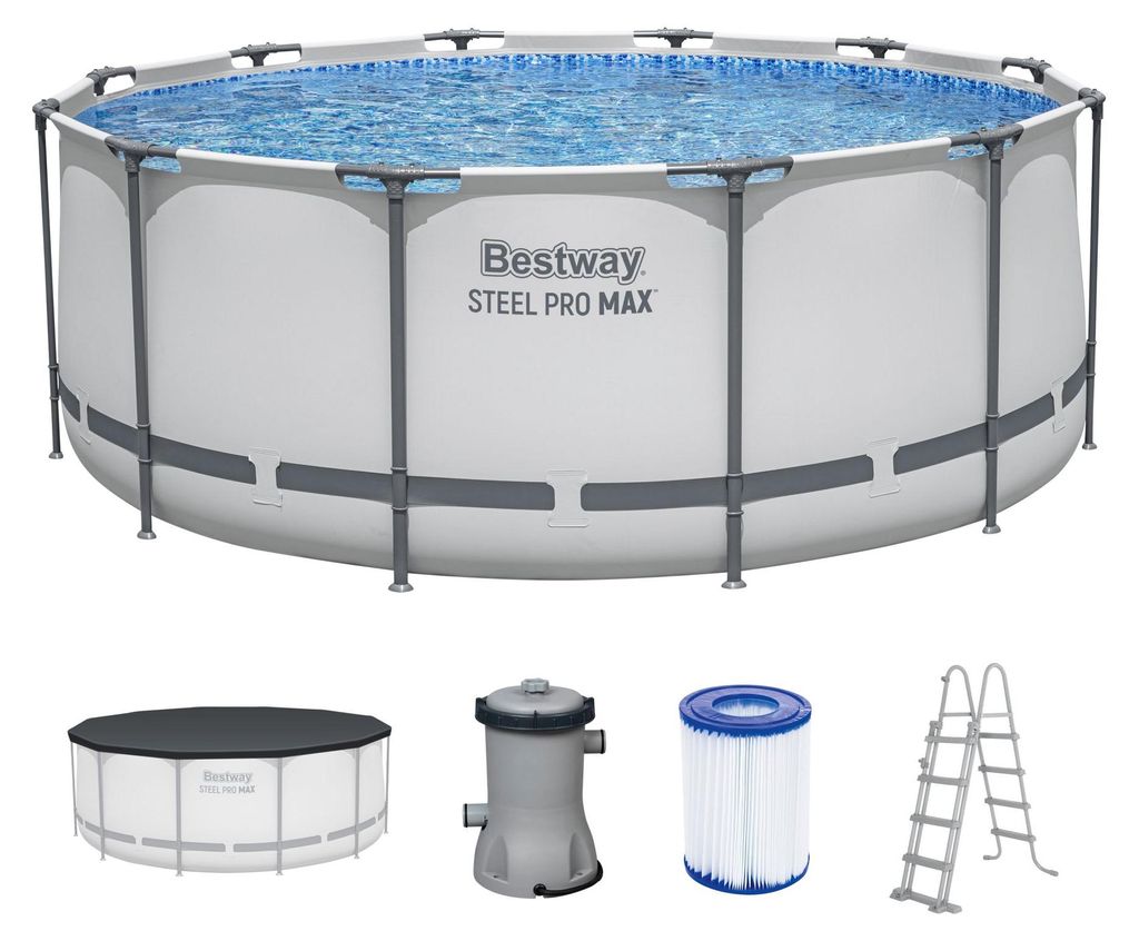 Basen stelażowy, okrągły, zestaw 11w1, 366 x 122 Steel Pro Zdjęcie produktu 