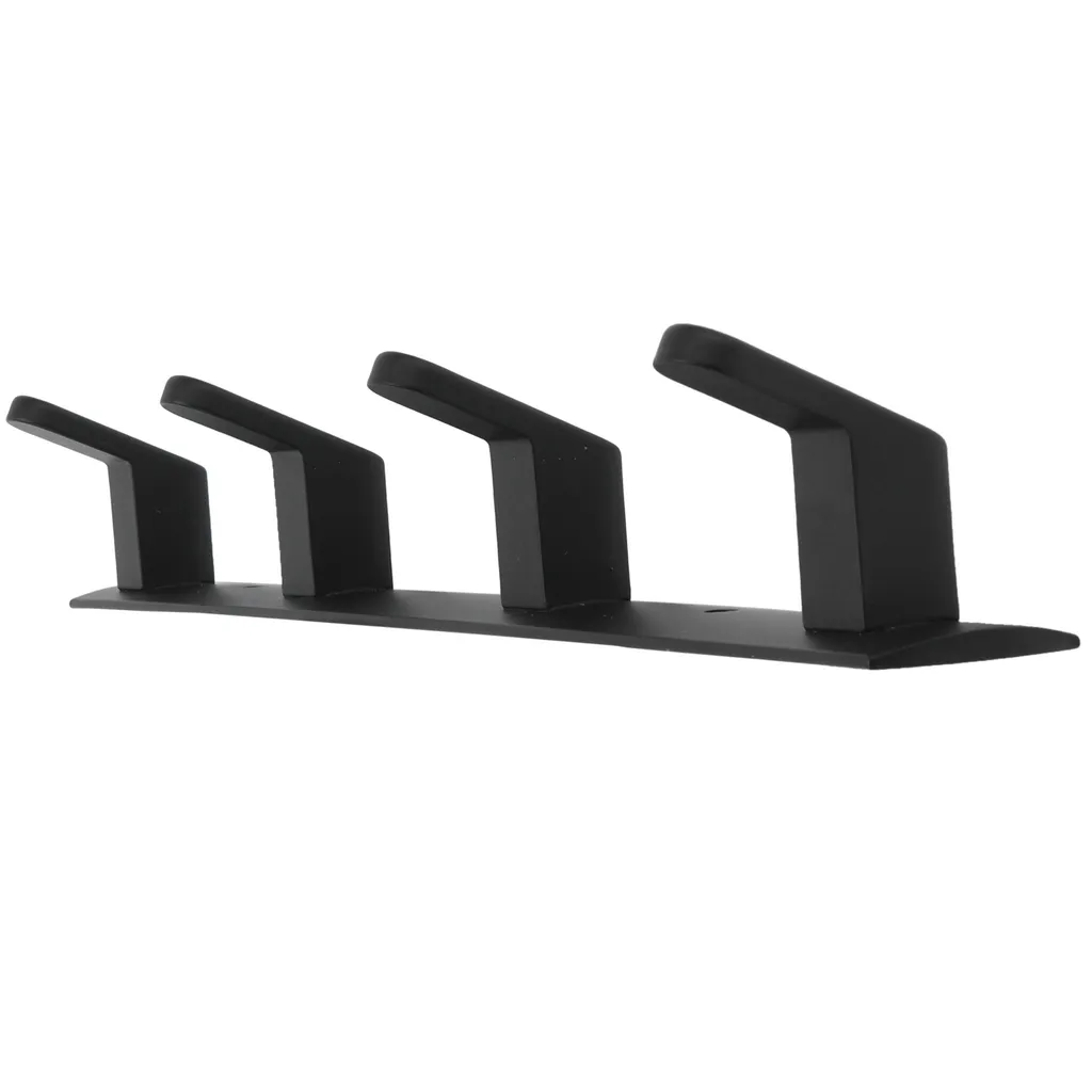 Appendiabiti Da Parete Moderno 6 Ganci – Design Minimal In Lega Di Alluminio, Nero Opaco, Per Ingresso E Camera