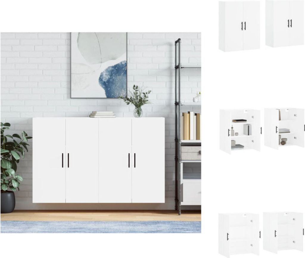 vidaXL Wandschränke 2 Stk. Weiß 69,5x34x90 cm - Sideboards