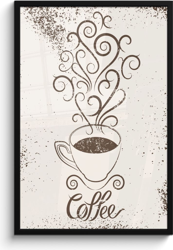 MuchoWow MuchoWow Gerahmtes Poster Vintage - Kaffee - Sprichwörter - Zitate 60x90 cm - Poster mit zchwarzem Bilderrahmen - Kunst
