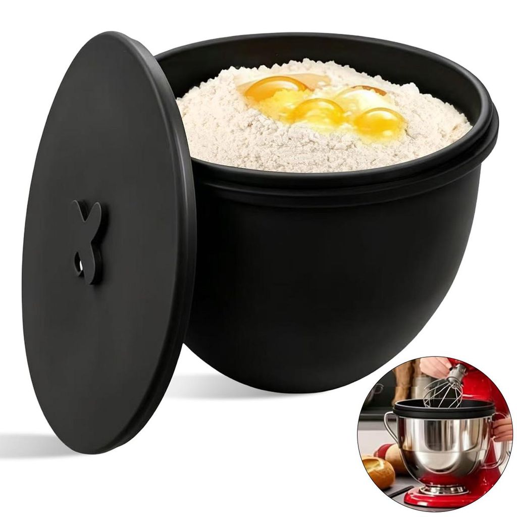 2-in-1 Silikon-Innenpolster mit Deckel, für KitchenAid 5 QT (4,8 L) Rührschüssel geeignet, antihaftbeschichtet, ideal zum Rühren, Aufbewahren &...