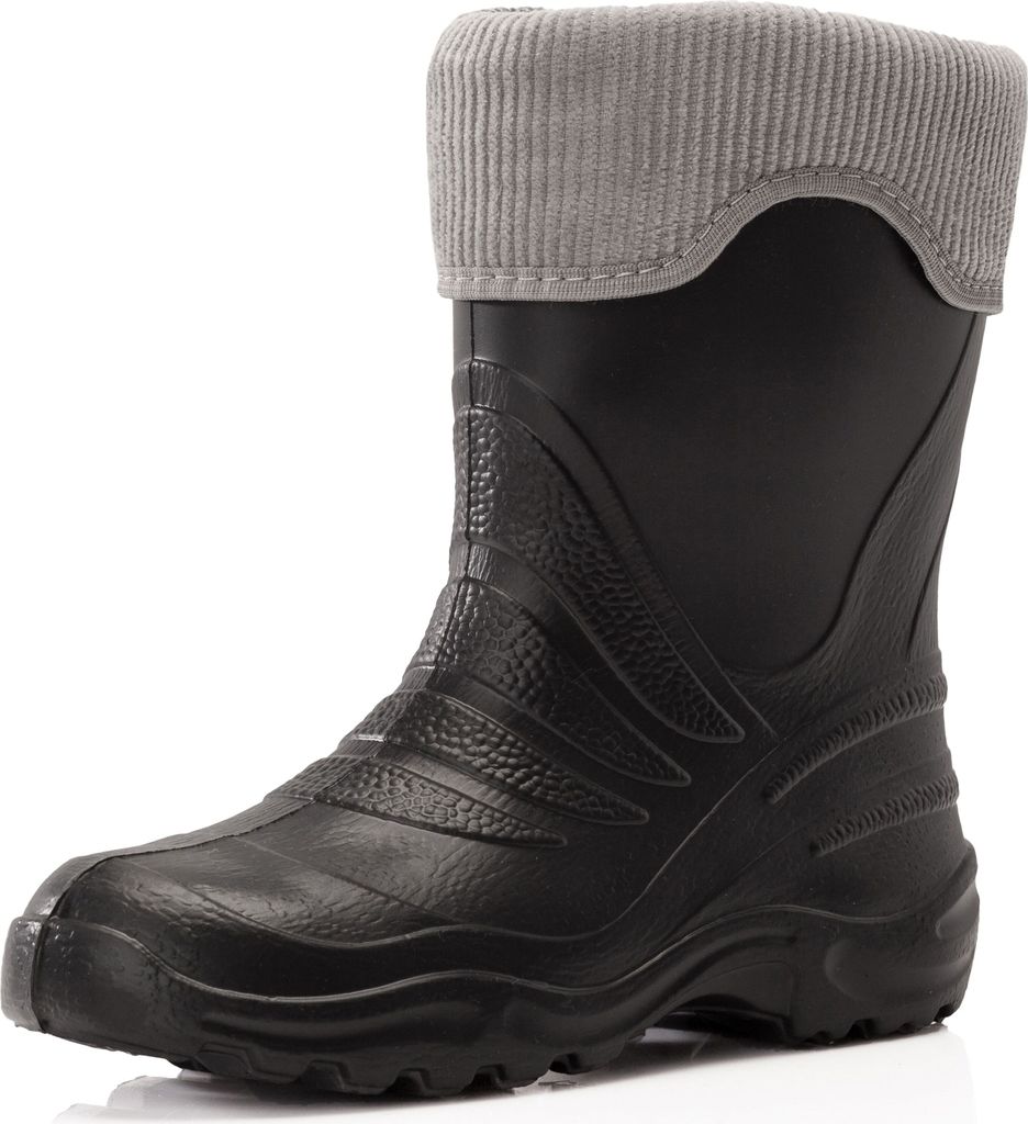 Ladeheid Kinder Mädchen Jungen federleichte Eva Thermo Gummistiefel gefüttert LA-861 (Schwarz/Grau, 28/29)