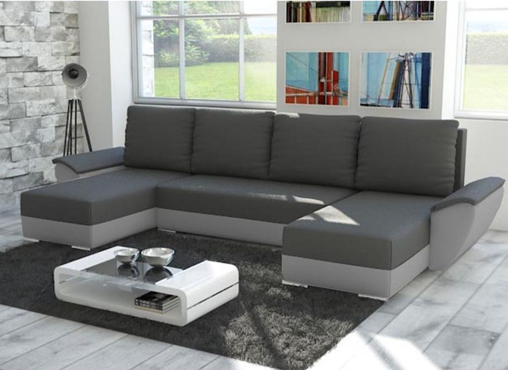 Easy4You Fly Grau/Hellgrau Ecksofa U-Form 332 x 72 x 140 cm Produktbild 