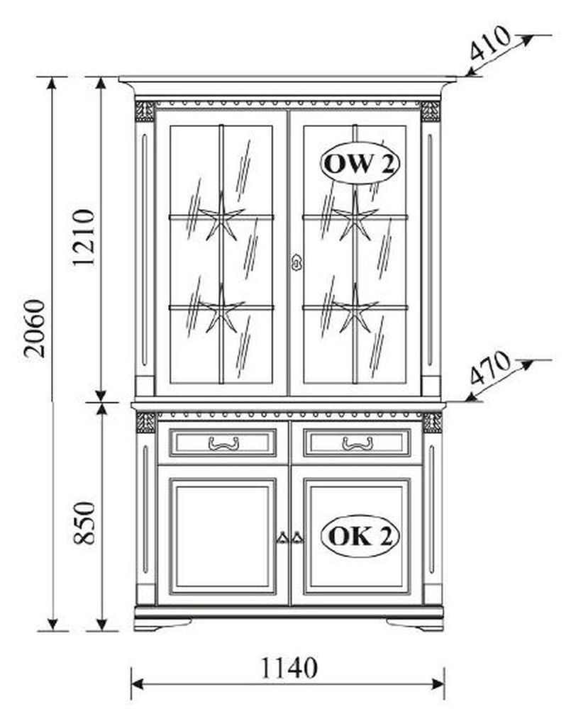 Klassische Vitrine Vitrinenschrank Vitrinen Glasschrank Schrank Kolonial Neu OK2